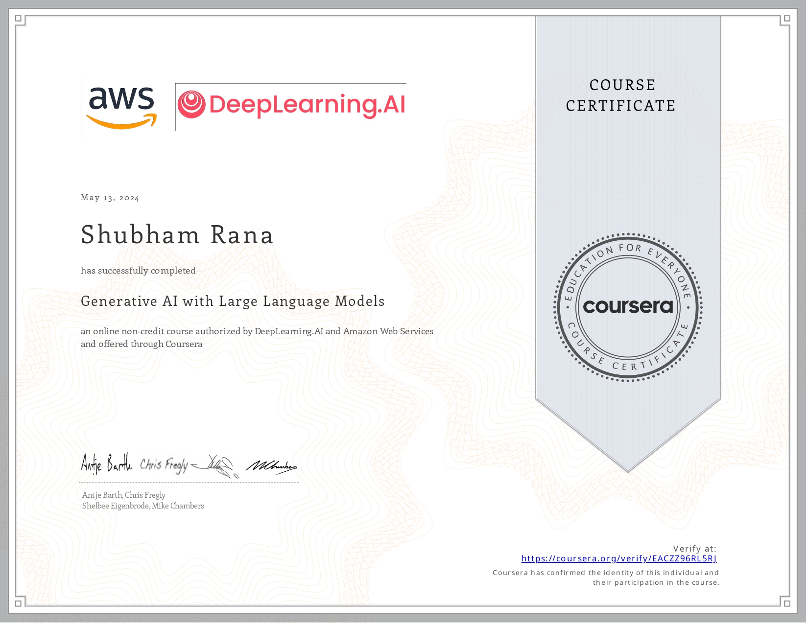 Generative AI Certificate Placeholder
